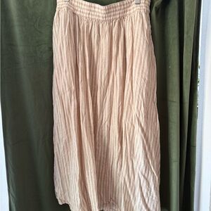a new day Cream Striped Midi Skirt